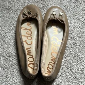 Sam Edelman Tan Suede Flats with Bow Detail